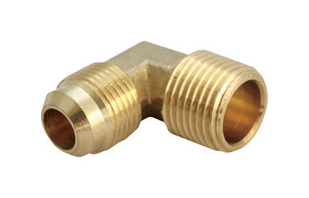 Ace 1/4 in. Dia. x 1/8 in. Dia. Flare To MPT To Compression 90 deg. Yellow Brass Elbow