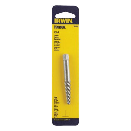Irwin Hanson 1/4in. x 1/4in. D Carbon Steel Spiral Screw Extractor 6in. 1 Piece