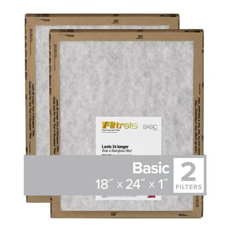 Filtrete 18 in. W X 24 in. H X 1 in. Synthetic 2 MERV Flat Panel Filter 2 pk