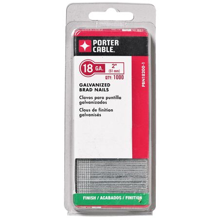 Porter Cable 2 in. 18 Ga. Straight Strip Galvanized Brad Nails 1,000 pk