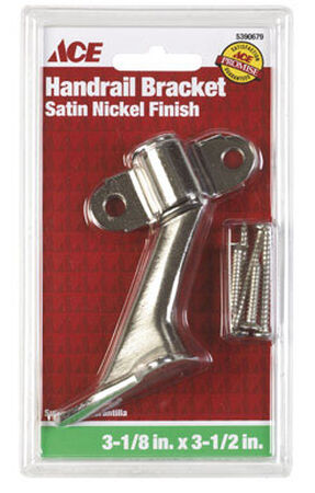 Ace Steel 3-1/2 in. Satin Nickel Hand Rail Bracket