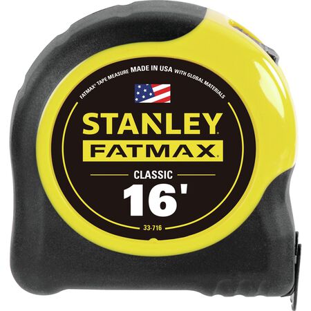Stanley FatMax 16 ft. L X 1.25 in. W Compact Wide Blade Tape Measure 1 pk