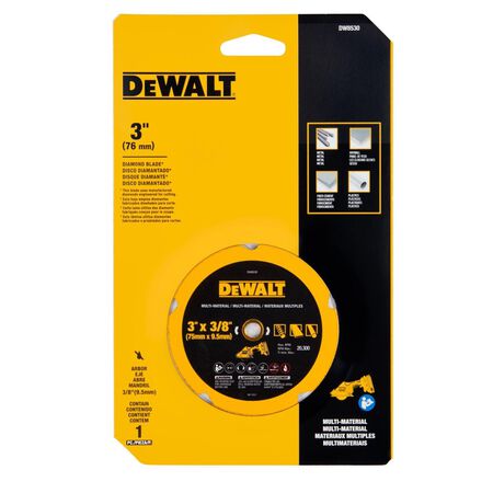 DeWalt 3 in. D X 3/8 in. X 0.2 in. thick Diamond Multi-Material Cut-Off Blade 1 pk