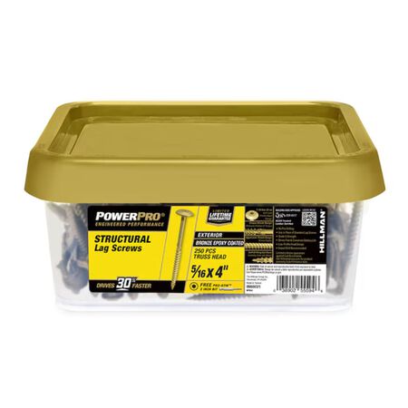 Power Pro 5/16-in x 4-in Epoxy Exterior Structural wood screws 250 Pieces