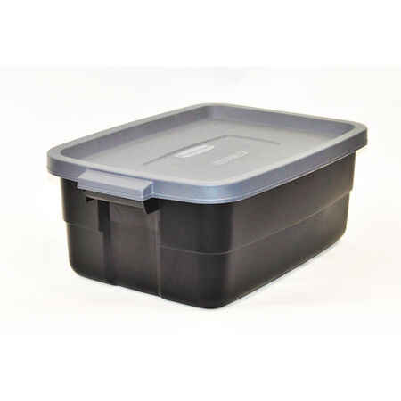 Rubbermaid Roughneck 10 gal Black/Gray Storage Box 8.7 in. H X 15.9 in. W X 23.875 in. D Stackable
