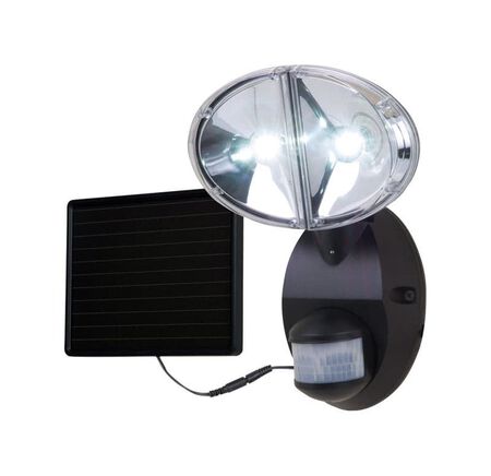 All-Pro Motion-Sensing 180 deg LED Black Outdoor Floodlight Solar Powered