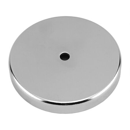 Magnet Source.283 in. L X 1.42 in. W Silver Round Base Magnet 16 lb. pull 1 pc