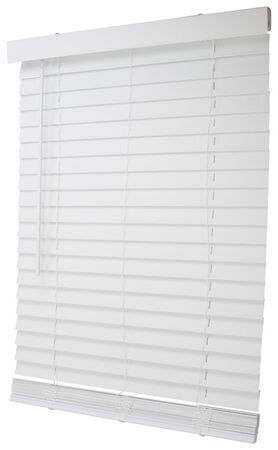 Simple Spaces FWMB-10 Blind, 64 in L, 29 in W, Faux Wood, White
