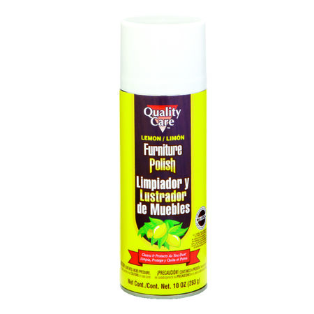 Quality Care Lemon Scent Furniture And Cabinet Cleaner And Polish 10 Oz Spray