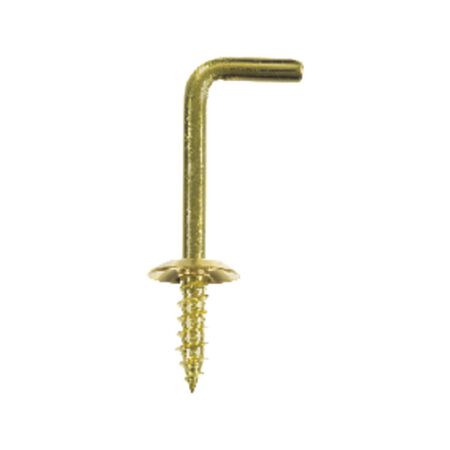Ace Small Polished Brass Green Brass 1.5 in. L Shoulder Hook 8 lb 4 pk