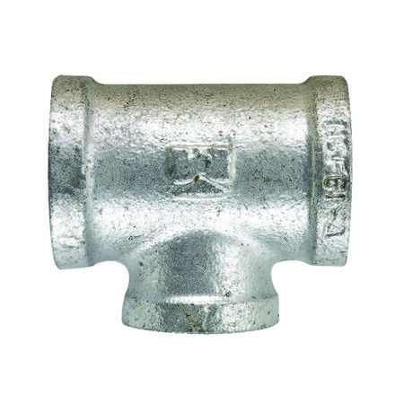 STZ Industries 3/4 in. FIP each X 1/2 in. D FIP 3/4 in. D FIP Galvanized Malleable Iron Reducing Tee