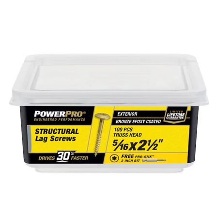 Power Pro 5/16-in x 2-1/2-in Epoxy Exterior Structural wood screws 100 Pieces