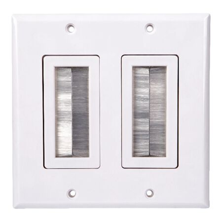 Monster Just Hook It Up White 2 gang Plastic Home Theater Brush Wall Plate 1 pk