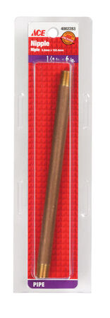 Ace 1/8 in. MPT x 1/8 in. Dia. MPT Threaded Red Brass Pipe Nipple