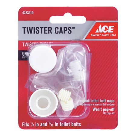 Ace Toilet Bolt Caps White Plastic For Universal