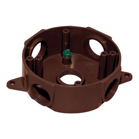 Sigma Engineered Solutions New Work 16 cu in Round Metallic Weatherproof Box Bronze