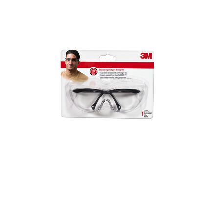 3M Tekk Multi-Purpose Safety Glasses Antifog Clear Lens Black Frame Carded
