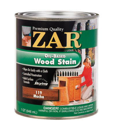 ZAR Semi-Transparent Oil-Based Wood Stain Mocha Tintable 1 qt.