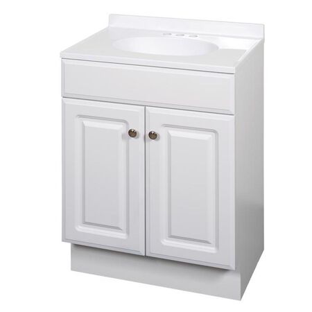 Zenna Home Single White Bathroom Vanity 24 in. W X 18 in. D X 35 in. H