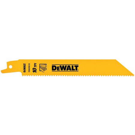 DEWALT 6 in. Bi-Metal Reciprocating Saw Blade 10 TPI 5 pk