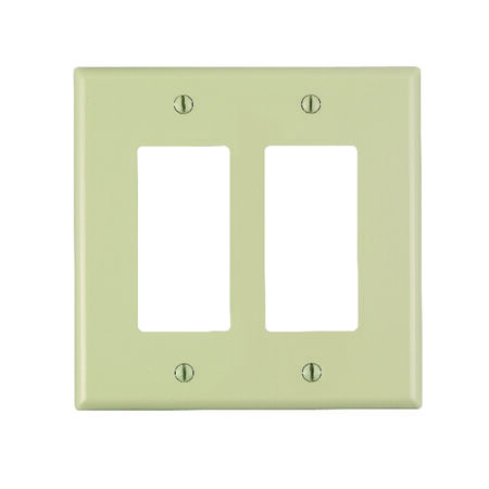Leviton Midway Ivory 2 gang Nylon GFCI/Rocker Wall Plate 1 pk