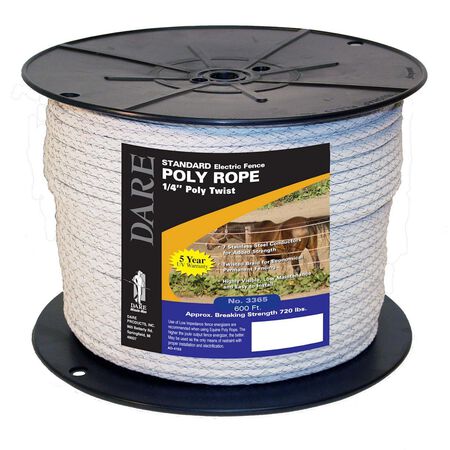 Dare 1/4 in. D X 600 in. L White Twisted Poly Rope