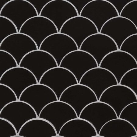 Retro Nero Scallop 8mm Glossy