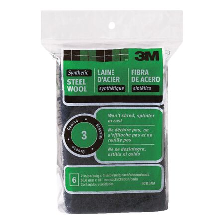 3M 3 Grade Medium Steel Wool Pad 6 pk