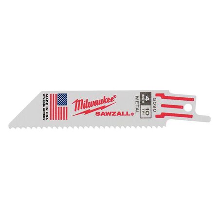 Milwaukee Sawzall 4 in. Bi-Metal Double Duty Upgrade Reciprocating Saw Blade 10 TPI 5 pk