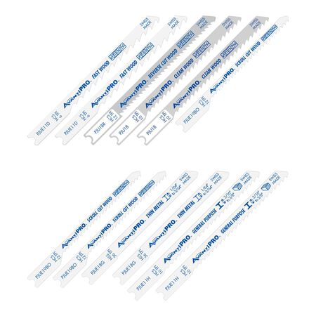 Avanti Pro 0 in. High Carbon Steel U-Shank U-Shank Jig Saw Blade Set 12 pc