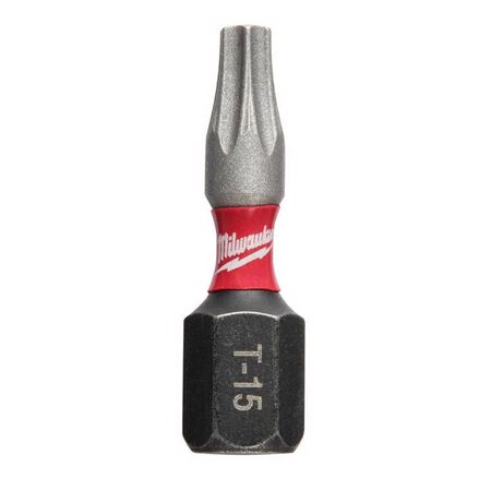 Milwaukee Shockwave Torx T15 X 1 in. L Impact Insert Bit Steel 2 pc
