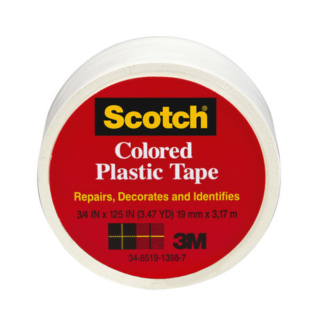 3M Scotch White 125 in. L x 1.5 in. W Plastic Tape