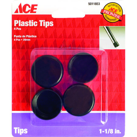 Ace Plastic Leg Tip Black Round 1-1/8 in. W 4 pk
