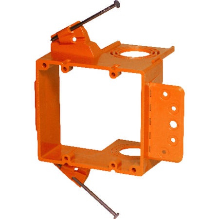 Carlon Rectangle PVC 2 gang Low Voltage Mounting Bracket Orange