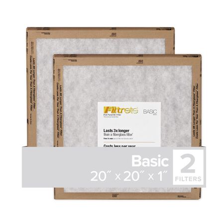 Filtrete 20 in. W X 20 in. H X 1 in. Synthetic 2 MERV Flat Panel Filter 2 pk