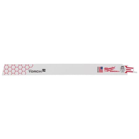 Milwaukee The Torch 12 in. Bi-Metal Reciprocating Saw Blade 18 TPI 5 pk