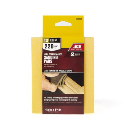 Ace 5.5 in. L X 4.5 in. W X.25 in. 220 Grit Extra Fine Contour Hand Sanding Pad