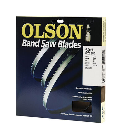 Olson 59.5in. L x 0.3in. W x 0.01in. Carbon Steel Band Saw Blade 14 TPI Regular Teeth 1 Pack