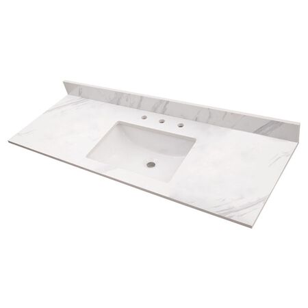 MSI Calacatta Lumas Vanity Top With Sink 61in.x22in.x2CM SGL BWL