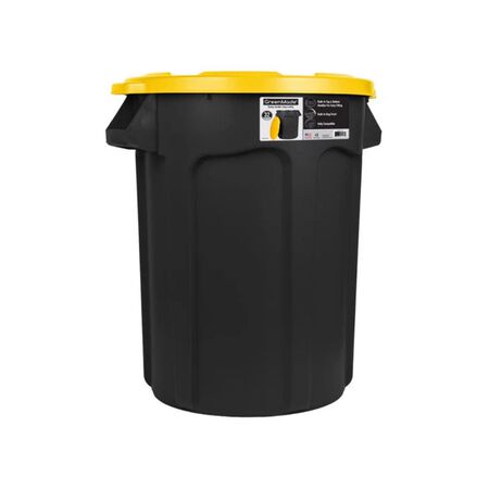 Greenmade Trash can Black/Yellow 32 gal