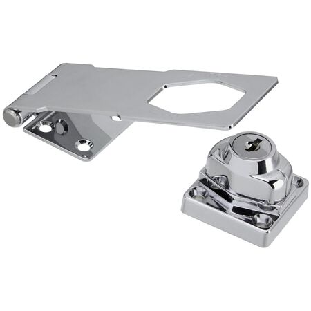 National Hardware Chrome-Plated Die-Cast Zinc/Steel 4-1/2in. L Keyed Hasp Lock 1 Pack
