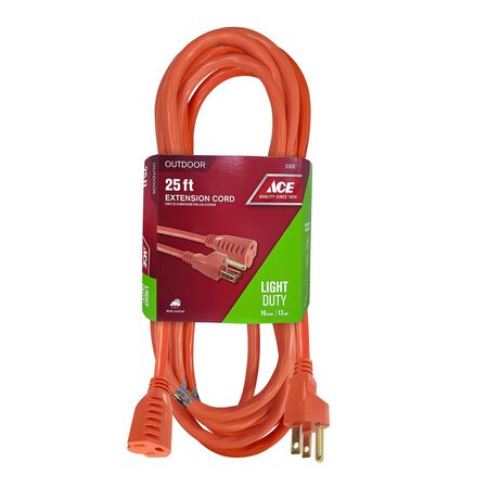 Ace Indoor or Outdoor 25 ft. L Orange Extension Cord 16/3 SJTW