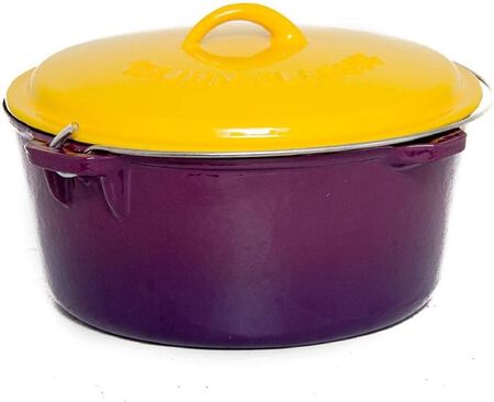Cajun Classic 6 Qt Purple & Gold Enameled Cast Iron Dutch Oven