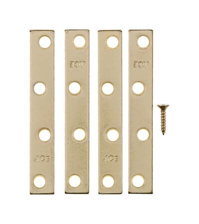 Ace 4 in. H X 0.625 in. W X.72 in. L Bright Brass Mending Brace