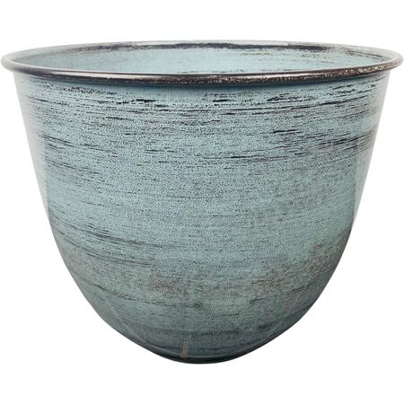 Robert Allen Vanhorne 10 in. W Metal Planter Light Blue