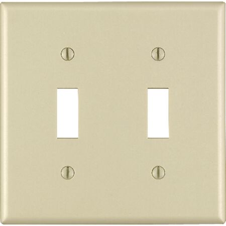 Leviton Ivory 2 gang Thermoset Plastic Toggle Wall Plate 1 pk