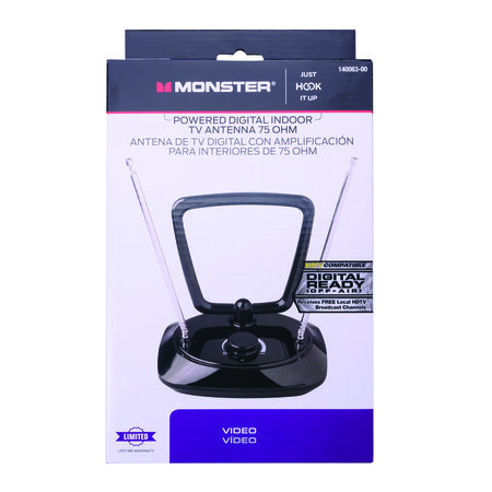 Monster Just Hook It Up Indoor FM/HDTV/UHF/VHF Amplified Antenna 1 pk