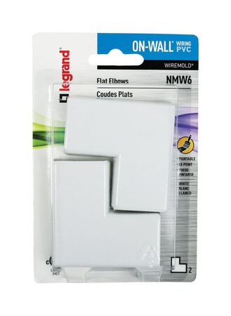 Legrand On-Wall 2.5 in. L Flat Elbow 2 pk