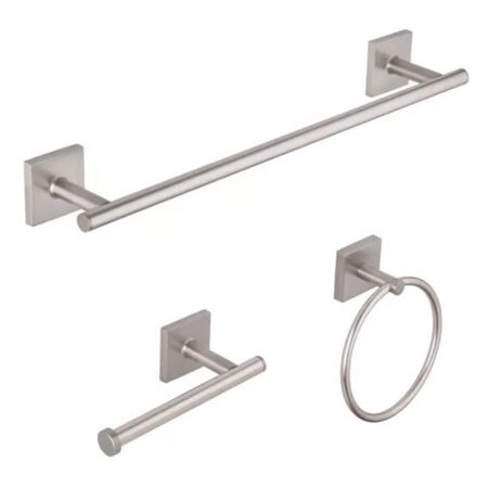 OakBrook Collection Brushed Nickel Silver Die Cast Zinc Towel Holder