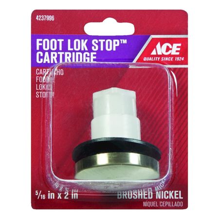 Ace ft. Lok Cartridge 5/16 in. Brushed Nickel Plastic Drain Stopper